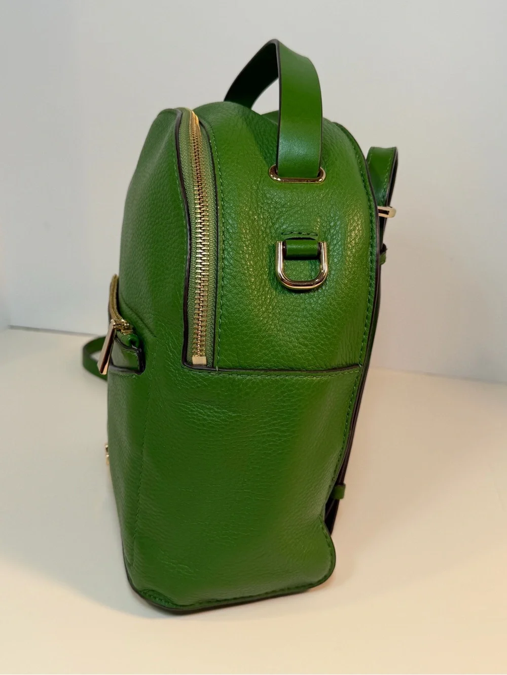 Michael Kors Jessa Small Pebbled Leather Convertible Green Backpack *Nice